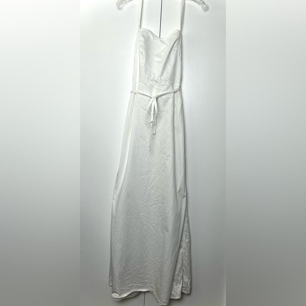 Vintage Kenzo Jeans White Cotton Wrap Halter Dress